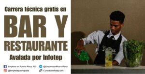 carrera técnica gratis en bar y restaurante infotep