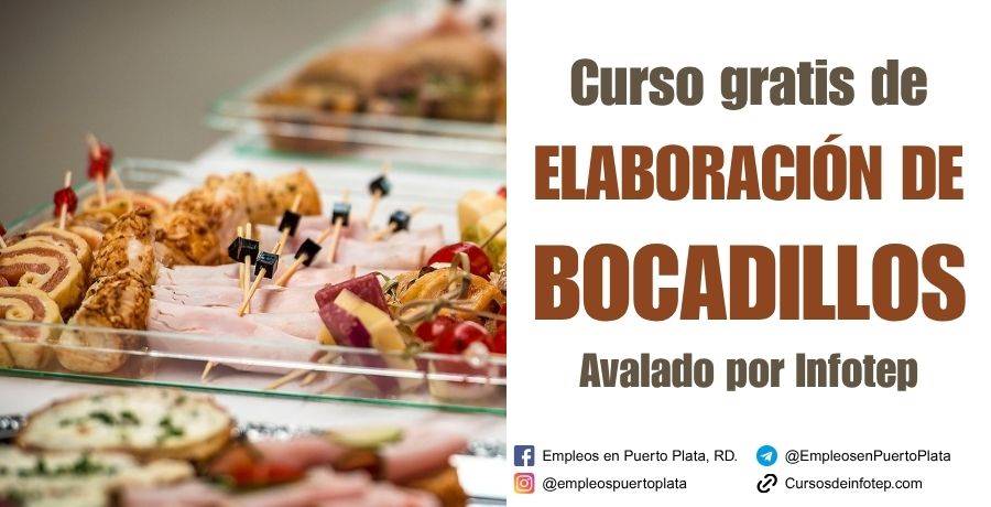 elaboracion de bocadillos curso gratis de infotep
