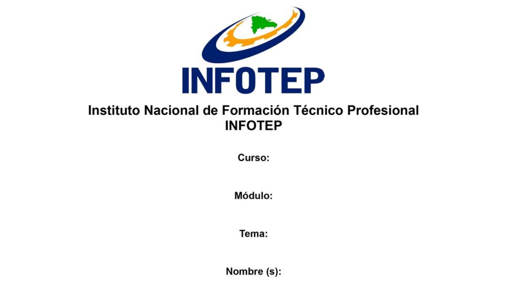 hoja de presentación infotep word, presentación de Infotep